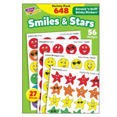 Smiles & Stars - Scratch 'n Sniff Stickers (648 stickers, 56 designs)
