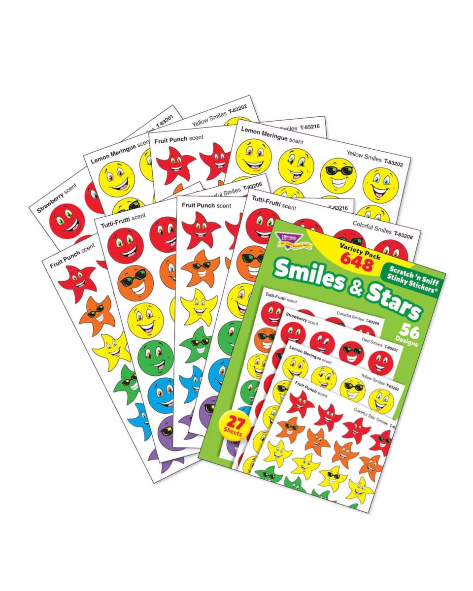 Smiles & Stars - Scratch 'n Sniff Stickers (648 stickers, 56 designs) - Image 2