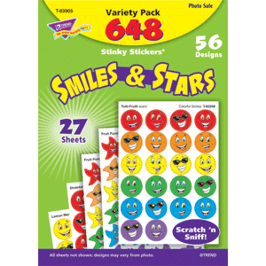 Smiles & Stars - Stinky Stickers (648 stickers, 56 designs)-0