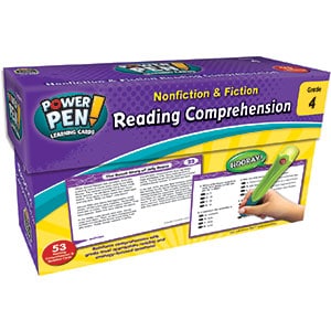 Nonfiction & Fiction Comprehension Power Pen Cards - 4-0