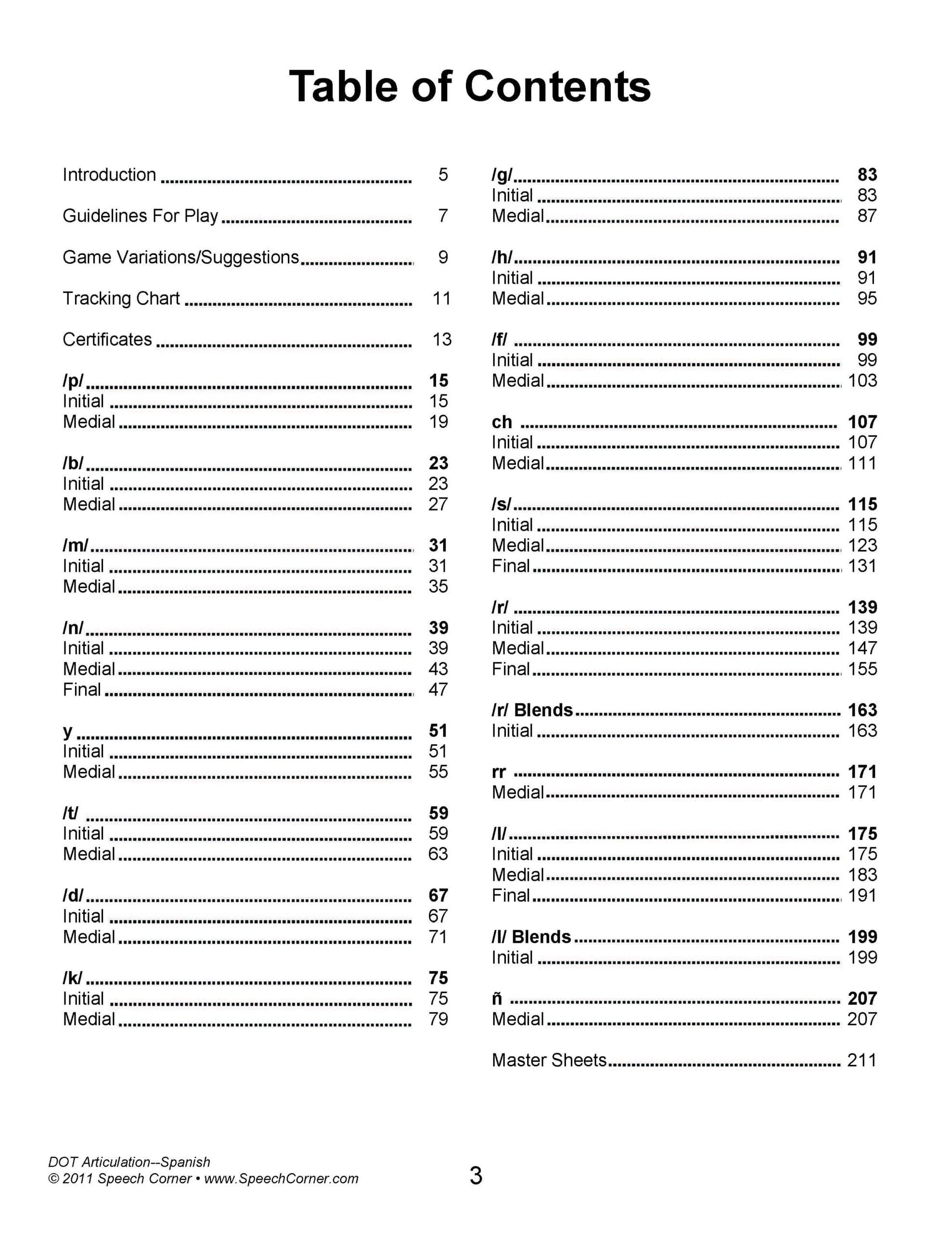 Dot Articulation Spanish Speech Corner