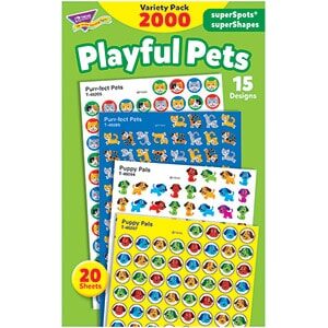 Playful Pets - Mini Stickers For Dot Books or Incentive Charts (2,000)-0