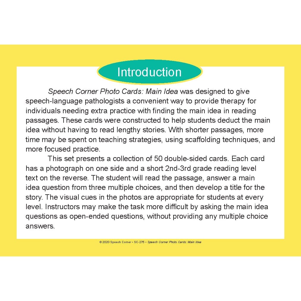 Main Idea - Speech Corner Photo Cards - Image 2