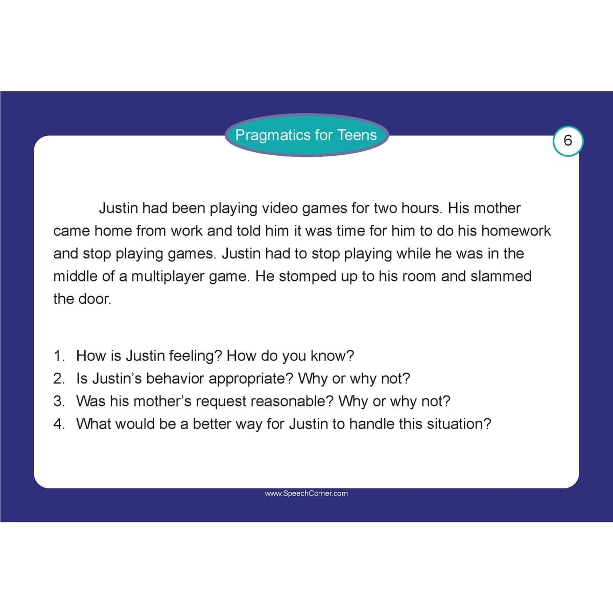 Pragmatics for Teens - Speech Corner Photo Cards - Image 3