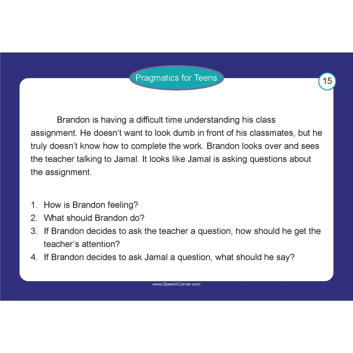 Pragmatics for Teens - Speech Corner Photo Cards - Image 5
