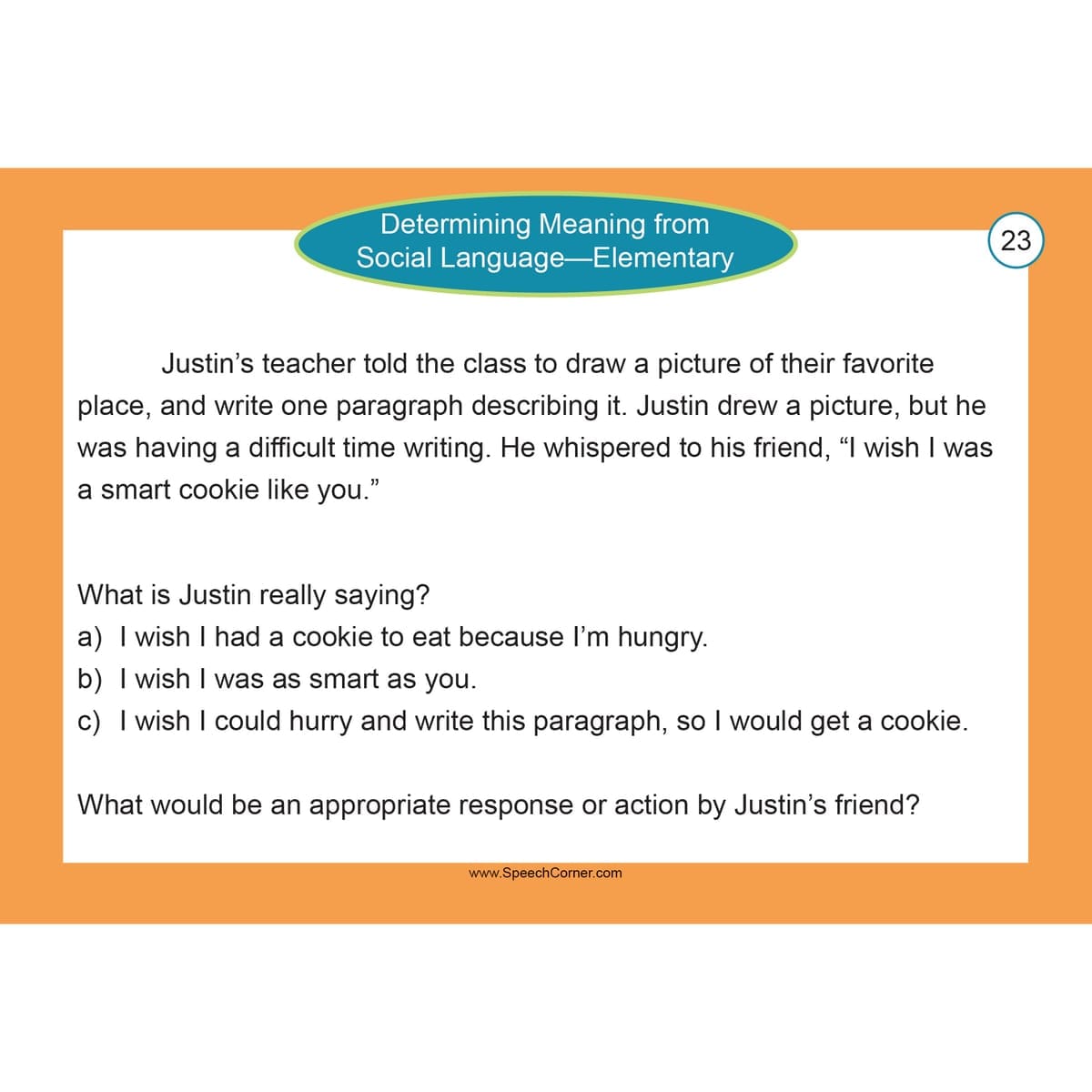 Determining Meaning from Social Language Elementary - Speech Corner Photo Cards - Image 5