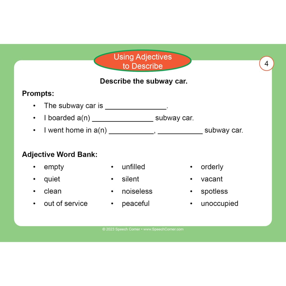 Using Adjectives to Describe - Speech Corner Photo Cards - Image 6