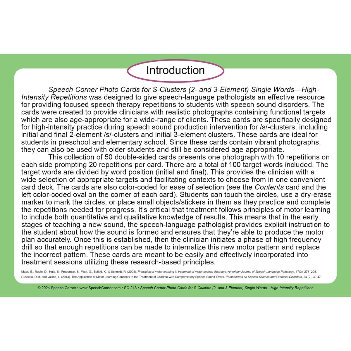 Speech Corner Photo Cards for S-Clusters 2- and 3-Element— Single Words (High-Intensity Repetitions) - Image 2