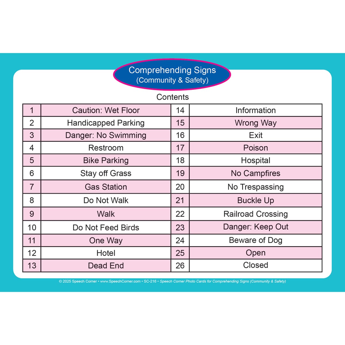 Speech Corner Photo Cards for Comprehending Signs (Community & Safety) - Image 3