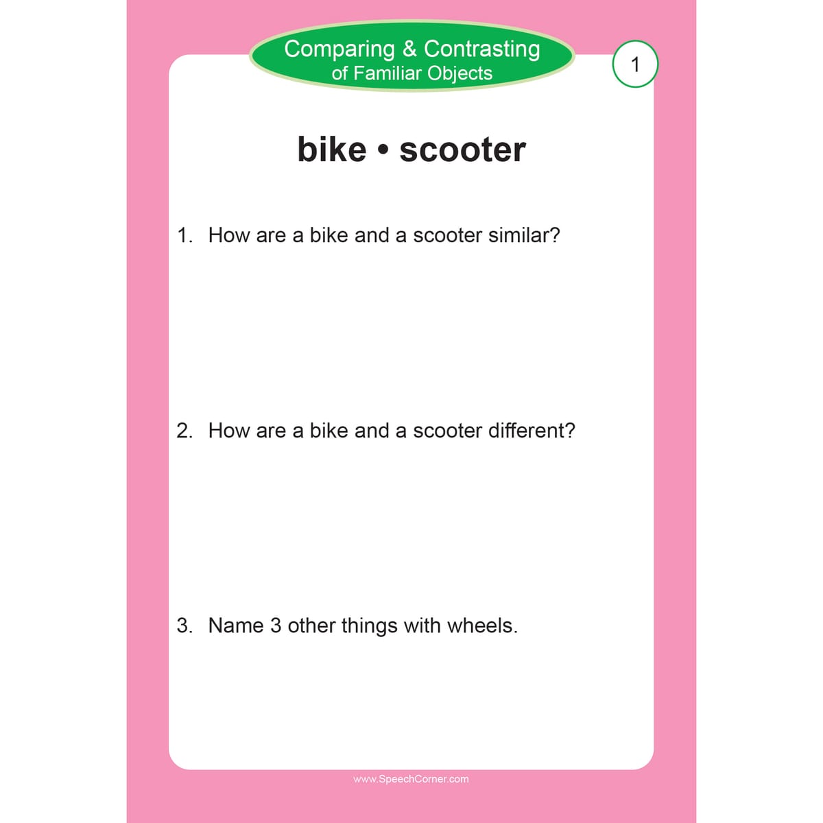 Speech Corner Photo Cards - Comparing & Contrasting of Familiar Objects - Image 4