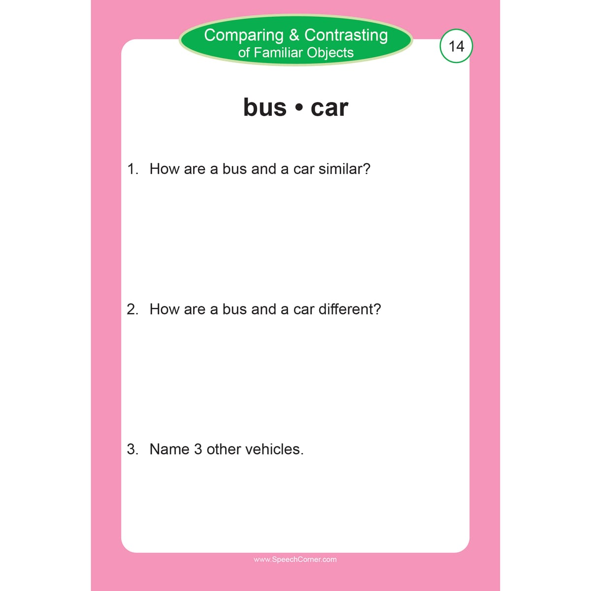 Speech Corner Photo Cards - Comparing & Contrasting of Familiar Objects - Image 6