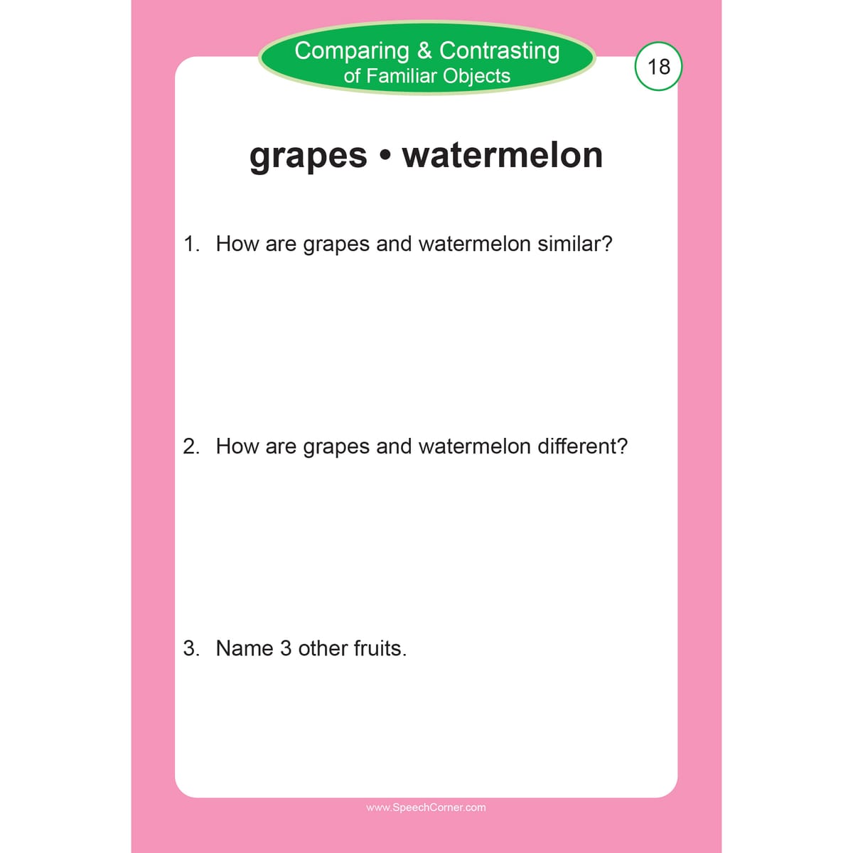 Speech Corner Photo Cards - Comparing & Contrasting of Familiar Objects - Image 8