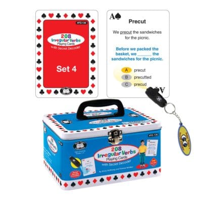 208 Irregular Verbs Playing Cards with Super Duper Secret Decoder