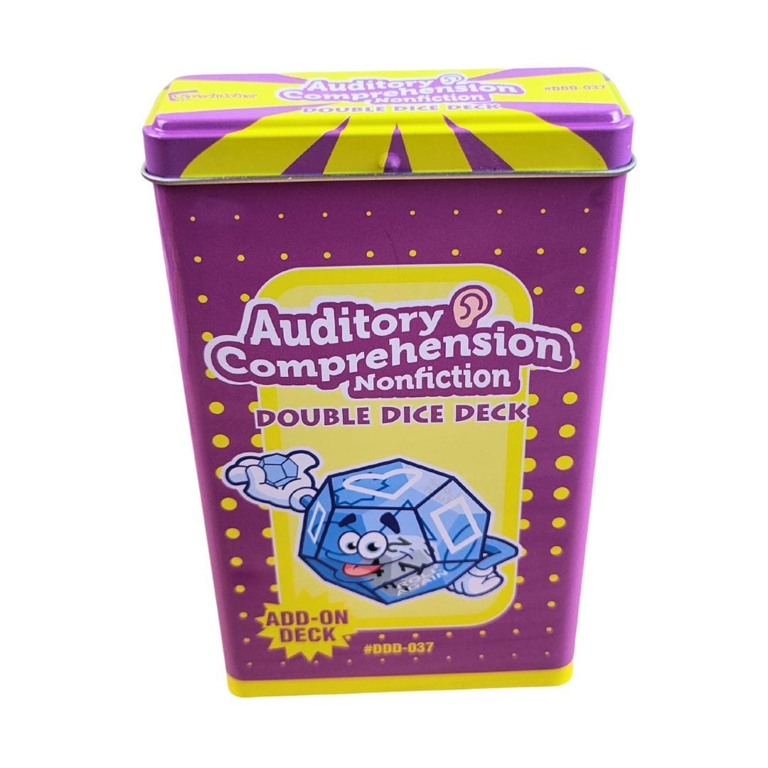 Auditory Comprehension Non-Fiction Double Dice Add-On Deck **Damaged/Dented Product – Web Only**