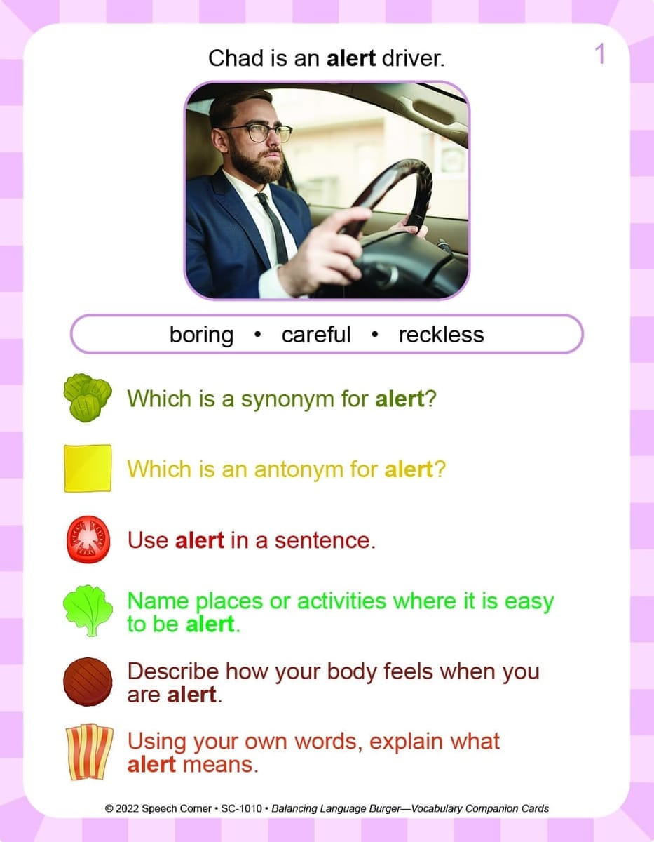 Vocabulary - Balancing Burger Companion Cards - Image 2