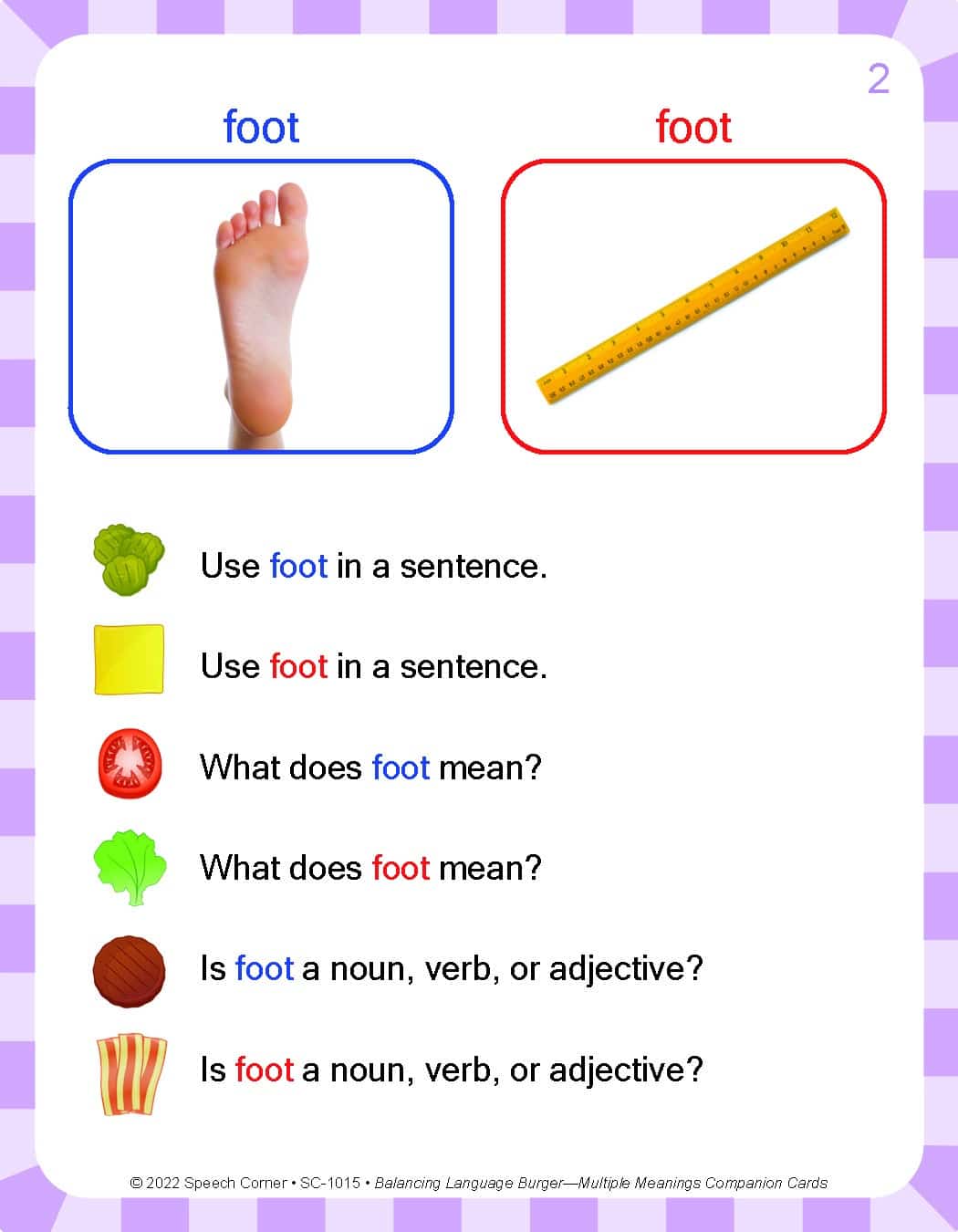 Multiple Meaning Words - Balancing Burger Companion Cards - Image 3