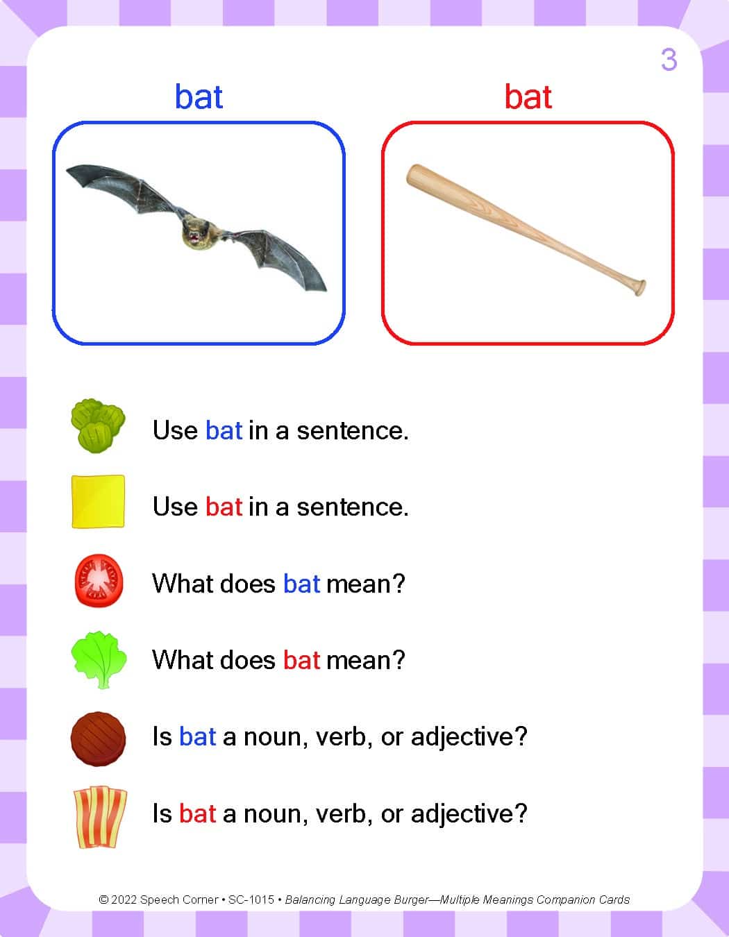 Multiple Meaning Words - Balancing Burger Companion Cards - Image 4