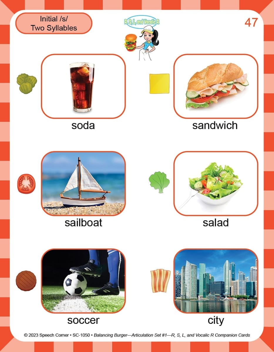 Balancing Burger Articulation Companion Cards Set #1: R, S, L, and Vocalic R - Image 6