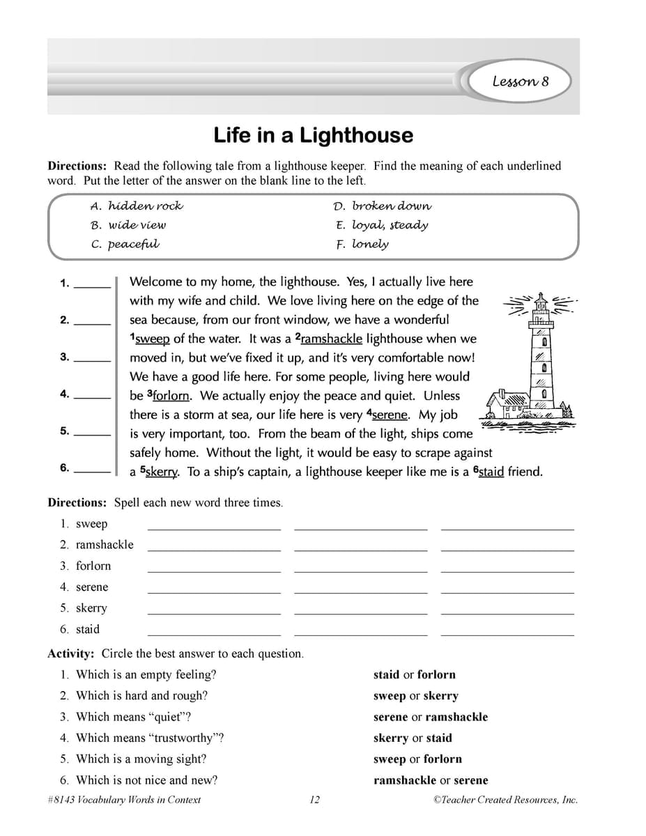 101 Lessons: Vocabulary Words in Context Grades 6-8 - Image 4