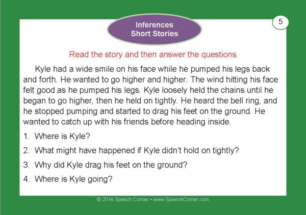 Speech Corner Photo Cards For Inferences--Short Stories-3103